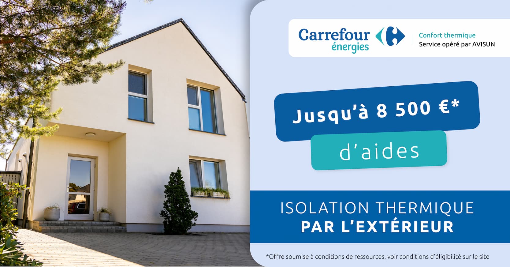 Isolation des murs par l'extérieur : offre Carrefour Énergies